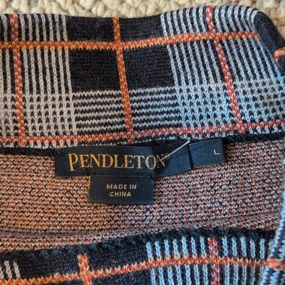 Pendleton Women's Wool Plaid 3/4 Sleeve Mock Turtleneck Sweater Large - Picture 6 of 7